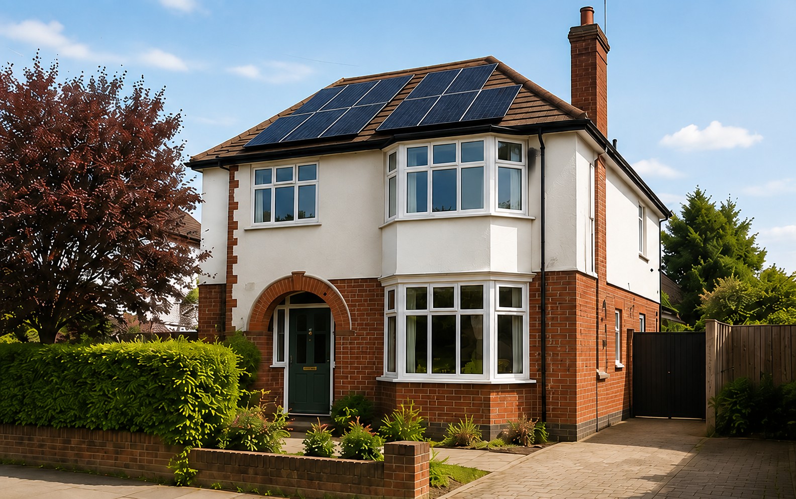 Upgraded house with solar panels